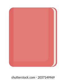 red notebook illustration over white