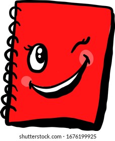 Portátil rojo, ilustración, vector sobre fondo blanco.
