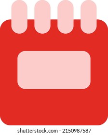 Red notebook, illustration, vector on a white background.