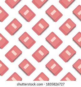 Red notebook ,seamless pattern on white background.