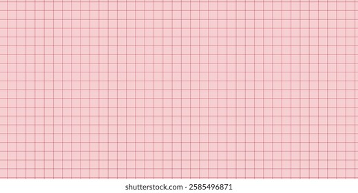  red notebook sheet e blank with grid square grid background with lines and dots with empty space on dark gray backdrop. Design of square graph paper, school math sheet, grid paper sheet, notebook .