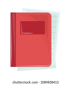 red notebook supply icon isolated