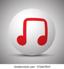 Red Notes icon on white sphere