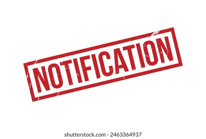 Vector de sello de goma de notificación roja