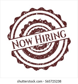 Red Now Hiring rubber texture