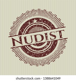 Red Nudist rubber grunge texture stamp