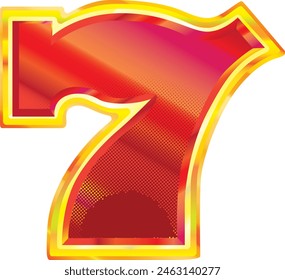 Red number 7 with gold frame on white background, high-quality entertainment. It's designed to attract both seasoned gamblers and newcomers looking for the ultimate casino experience Vector  - Powered by Shutterstock - Get 15% off with code: PIKWIZARD15