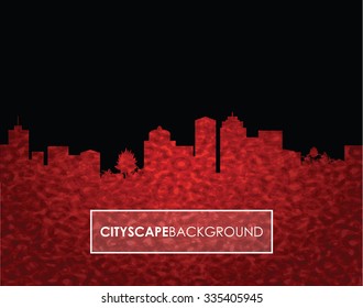 a red number cityscape background