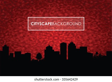 a red number cityscape background