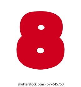 Red number eight