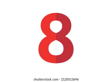 Red Number Eight Vector Graphics Stock Vector (Royalty Free) 2120513696 ...