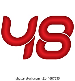 Red Number Forty Eight Vector Illustration. Number 48 With Plastic Effect Isolated On A White Background
