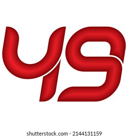Red Number Forty Nine Vector Illustration. Number 49 With Plastic Effect Isolated On A White Background
