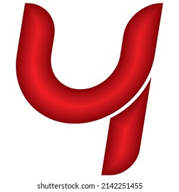 Ilustración de cuatro vectores Red Número Cuatro. Número 4 Con Efecto Plástico Aislado Sobre Un Fondo Blanco
