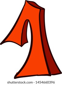 Red número uno, ilustración, vector sobre fondo blanco.