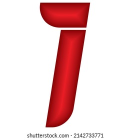 Ilustración del vector rojo número uno. Número 1 Con Efecto Plástico Aislado Sobre Un Fondo Blanco
