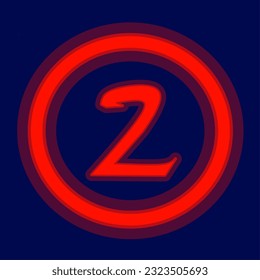 red number two illustration on black blue background