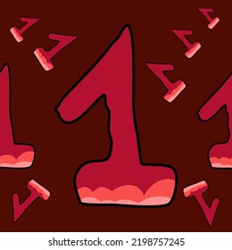 A lot of red numbers on a dark red background.