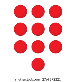 Red numeric keypad vector icon for phone dialer and security code