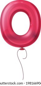 red O letter balloon vector illustration