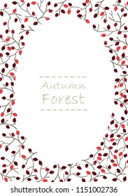 Red oak leaves in autumn season border vector.