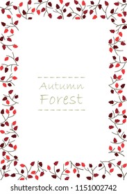 Red oak leaves in autumn season border vector.