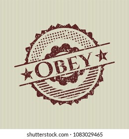  Red Obey distress rubber seal