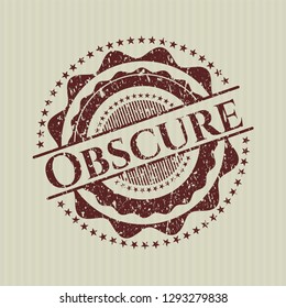 Red Obscure distress rubber grunge seal