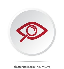 Red Observation icon on white web button