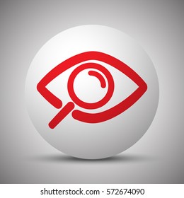 Red Observation icon on white sphere