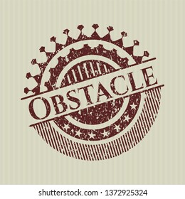 Red Obstacle grunge seal