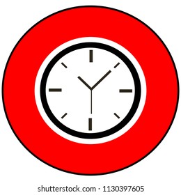 Red o'clock icon.Vector
