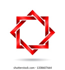 red octagonal star, logo or icon concept
