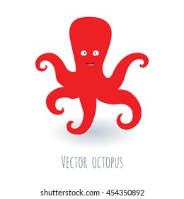red octopus logo icon minimal