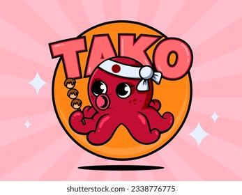 Logo del juego del pulpo rojo Takoyaki