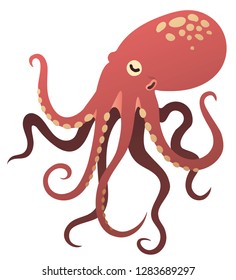 Red octopus vector graphics