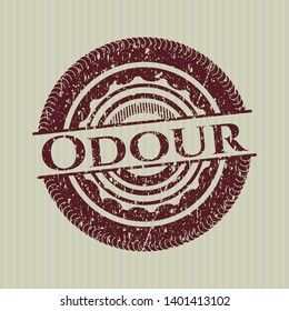 Red Odour rubber stamp with grunge texture