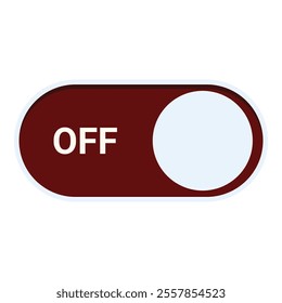 Red off button is featured, showing the power off setting