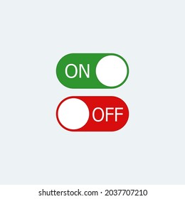Red off on light background. Modern vector illustration. Web flat icon. Website icon set.