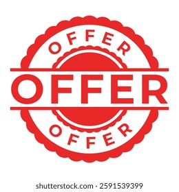 Red Offer isolated rubber stamp, sticker, sign vector illustration