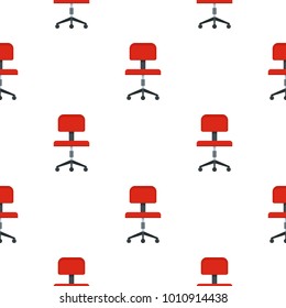 Red office a chair pattern seamless flat style for web vector illustration