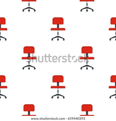 Red office a chair pattern seamless flat style for web vector illustration