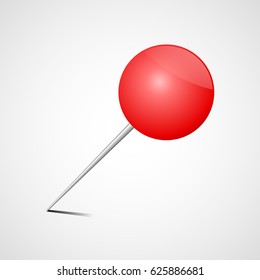 red office pin realistic drawing pin vector 