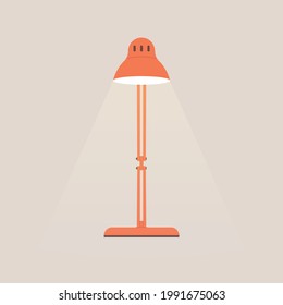 Ilustración de la lámpara de mesa de la oficina roja 