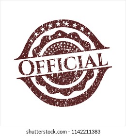 Red Official distress grunge style stamp