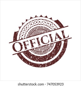Red Official distress rubber grunge texture seal