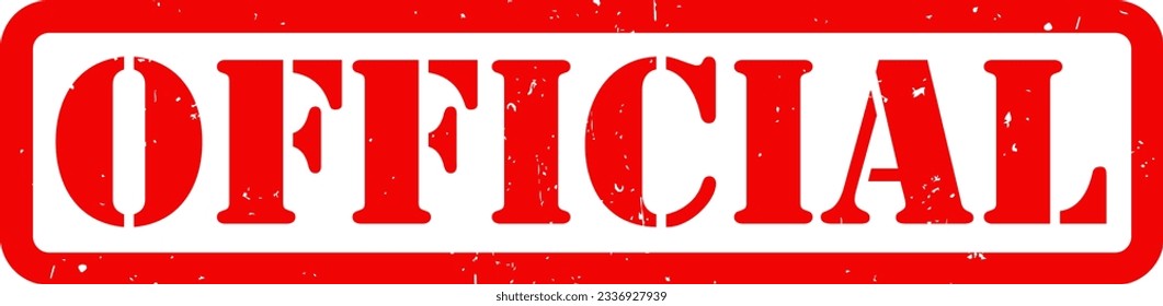 Red Official Stamp Grunge Scratches Texture Label Logo Icon Sign Sigil Symbol Emblem Badge Vector EPS PNG Transparent No Background Clip Art