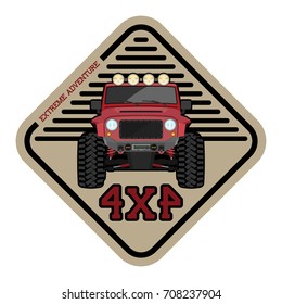 Red offroad car truck 4x4 svg