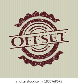 Red Offset distress grunge style stamp. 