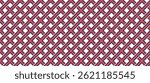 Red and Off-White Diagonal Grid Pattern with Navy Accents - Interlocking Geometric Design for Modern Textiles and Wall 